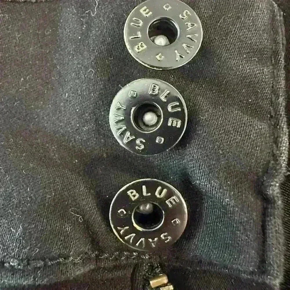 BLUE SAVVY BLACK HIGH RISE BUTTON ZIP CLOSURE ROLL UP HEM SIZE 7/28 - Picture 6 of 8